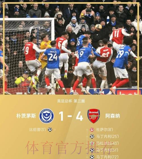 9场不败！阿森纳4-1逆转英冠队进足总杯32强 马丁内利戴帽+中柱